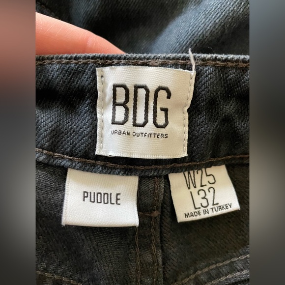 Urban Outfitters BDG Denim High Rise Wide Leg Puddle Jeans in Washed Black - Picture 7 of 12